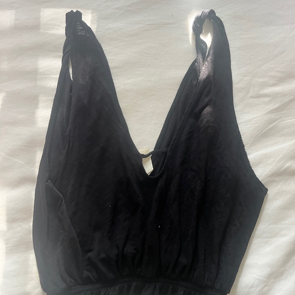 We The Free Black V-Neck Top